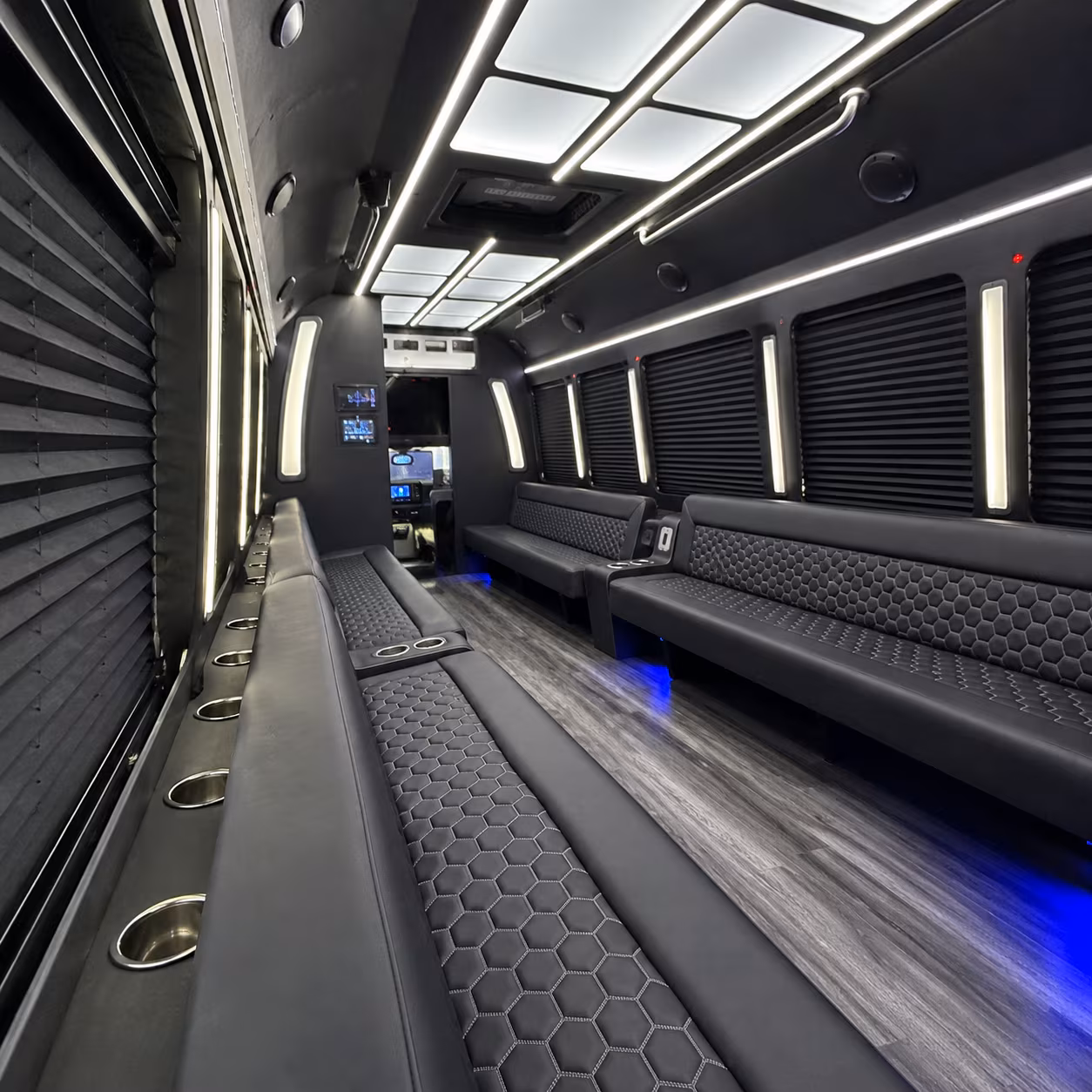 Sterling Heights Birthday, Sweet 16, & Quinceañera Transportation party bus exterior