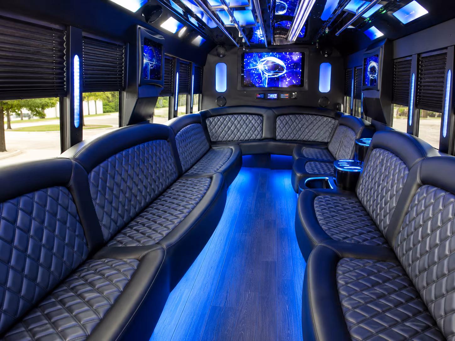 Sterling Heights Birthday, Sweet 16, & Quinceañera Transportation party bus exterior