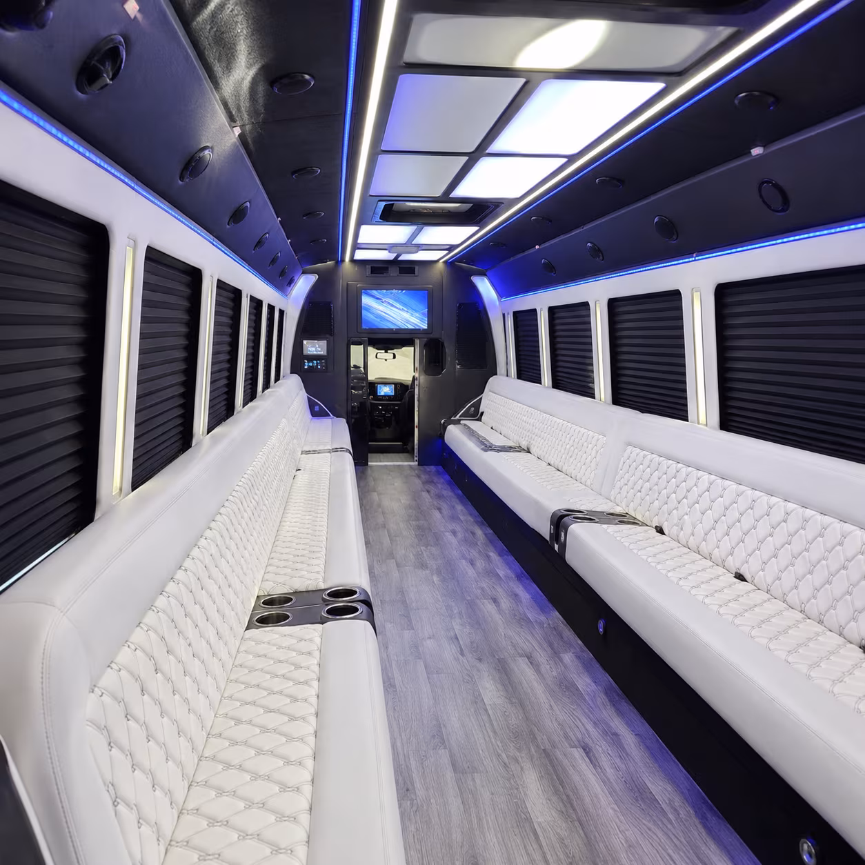 Sterling Heights Birthday, Sweet 16, & Quinceañera Transportation party bus exterior