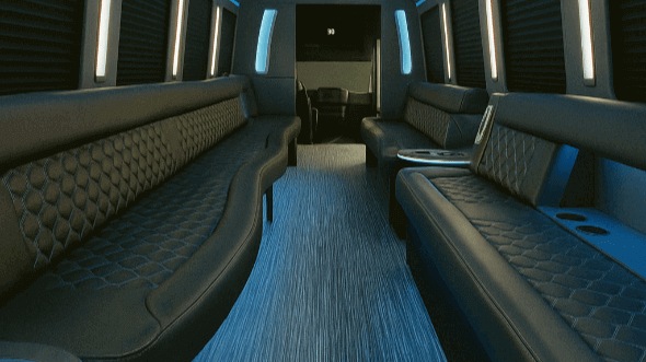 Interior of Charter Bus Company Southfield's 25 Passenger Party Bus in Southfield