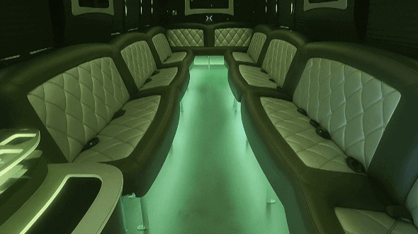Interior of Charter Bus Company Southfield's 28 Passenger Party Bus in Southfield