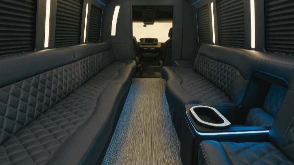 Interior of Charter Bus Company aint Clair Shores's 30 Passenger Party Bus in aint Clair Shores