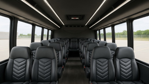 Interior of Charter Bus Company Sterling Heights's 35 Passenger Mini Bus in Sterling Heights
