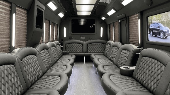 Interior of Charter Bus Company Warren's 40 Passenger Party Bus in Warren