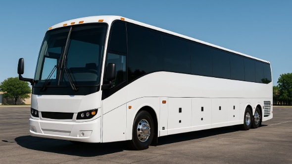 Exterior of Charter Bus Company Sterling Heights's 45 Passenger Charter Bus in Sterling Heights