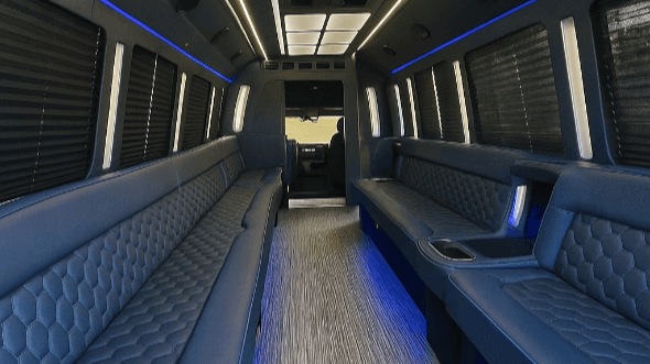 sterling heights 25 passenger party bus interior