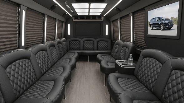 sterling heights 28 passenger party bus inside