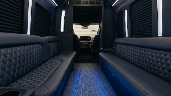 sterling heights 28 passenger party bus interior