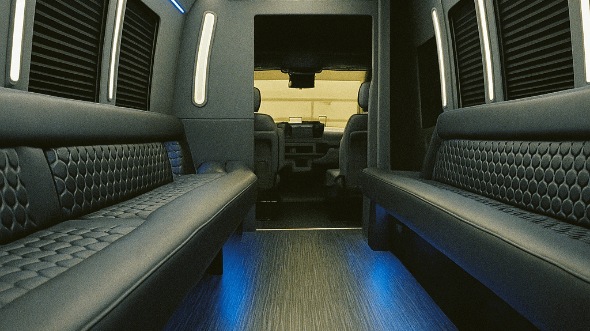 sterling heights 30 passenger party bus inside