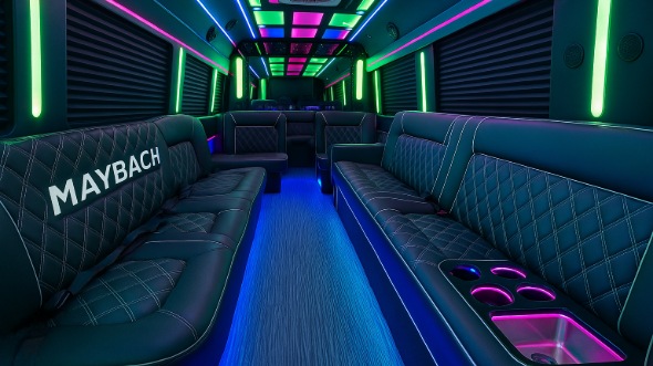 sterling heights 30 passenger party bus interior